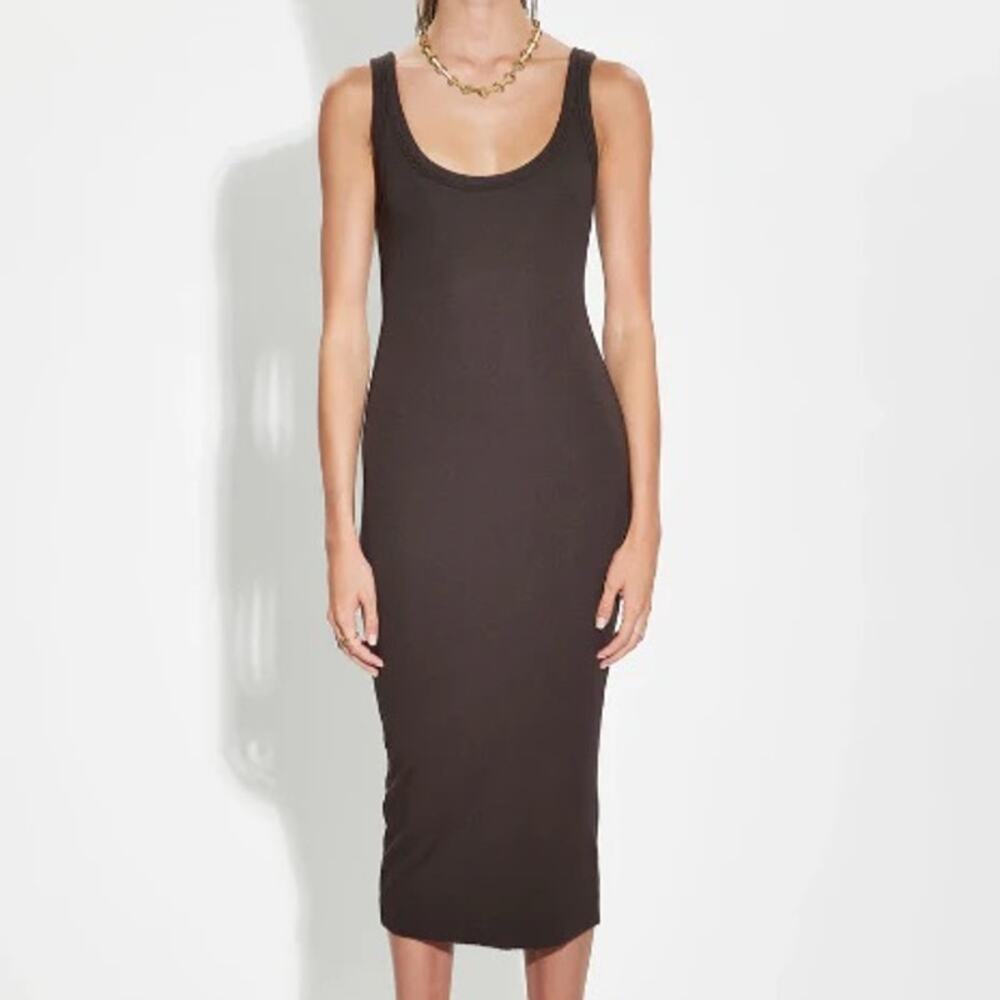 $185 New Cotton Citizen Verona Midi Dress - Espresso - XS